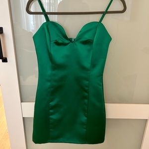 Mini satin bustier dress